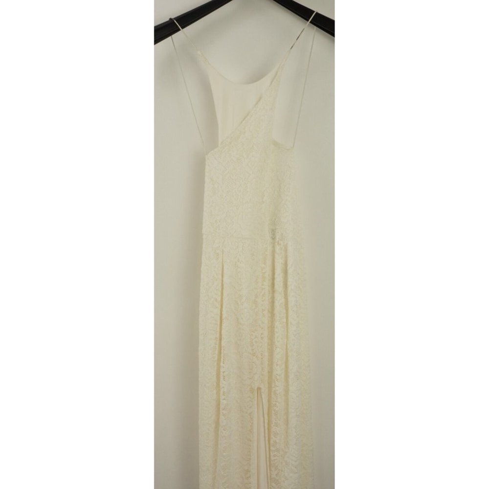 New Love x Design Women's Size M White Floral Crochet Slit Sleeveless Midi Dress